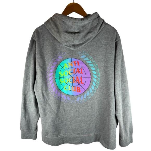 Anti Social Social Club 2021 Gunmetal Heather New World Boredom Hoodie Men’s M - Picture 1 of 15